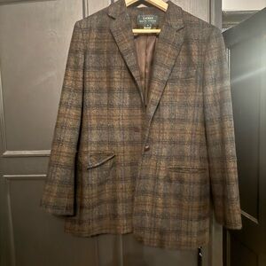 Ralph Lauren Brown Sport Coat Classic Plaid Design
